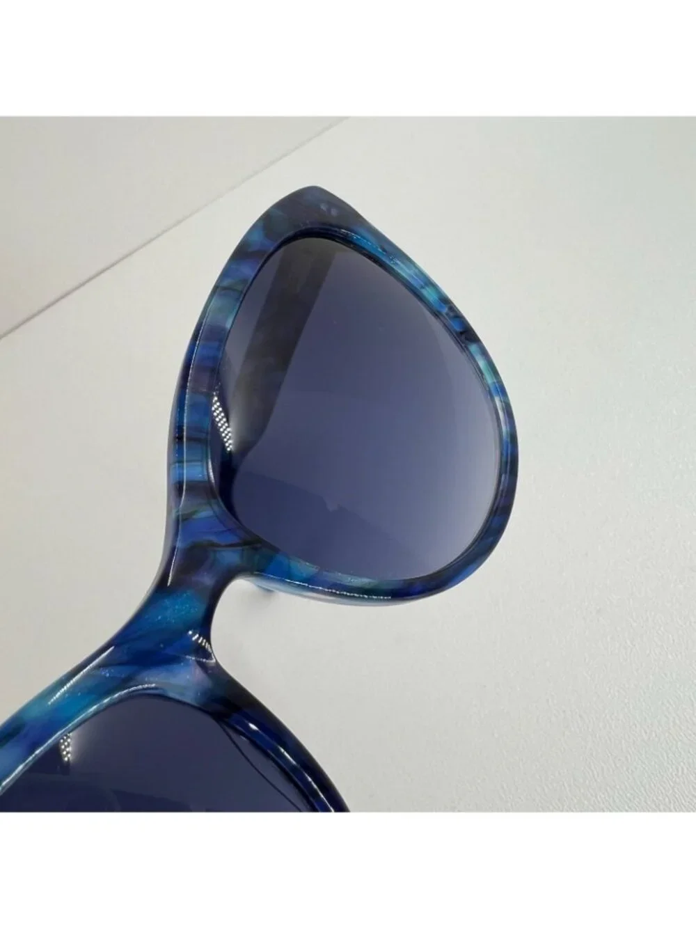 Lilly Pulitzer Havana Cat Eye Sunglasses Womens Gradient Lenses Case Blue Marble